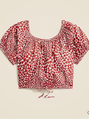 Jcrew strawberry cropped blouse - XXS NWT!